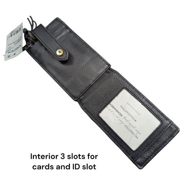 Aimee Kestenberg | Women's Leather Card Holder Case Vittoria | Black | 5"x3" - Picture 6 of 12